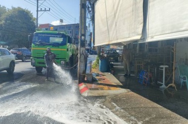 ล้างถนน ล้างฝุ่น ฝุ่น PM 2.5