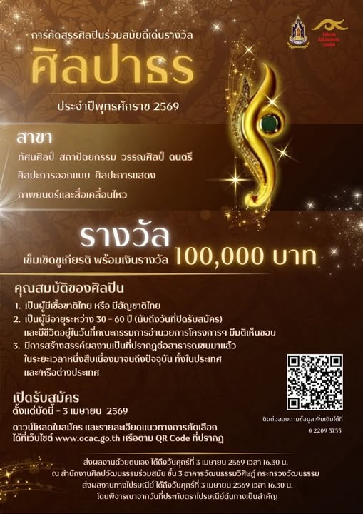 สำนักงานศิลปวัฒนธรรมร่วมสมัย (สศร.) เปิดรับสมัครคัดสรรศิลปิน ... รูปภาพ 1