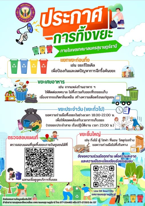 ประกาศการทิ้งขยะ ภายในเขตเทศบาลนครสุราษฎร์ธานี Image 1
