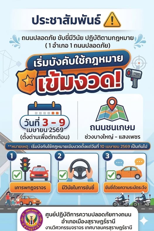 การขับเคลื่อนถนนปลอดภัย ขับขี่มีวินัย ปฏิบัติตามกฎหมาย "โครง ... รูปภาพ 1