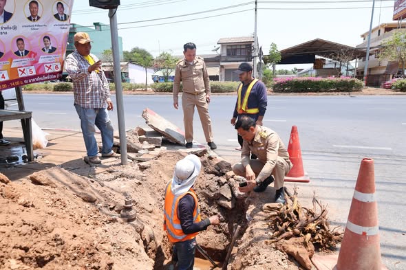 ติดตามงานการแก้ไขย้ายแนวท่อประปาของการประปาส่วนภูมิภาค รูปภาพ 1