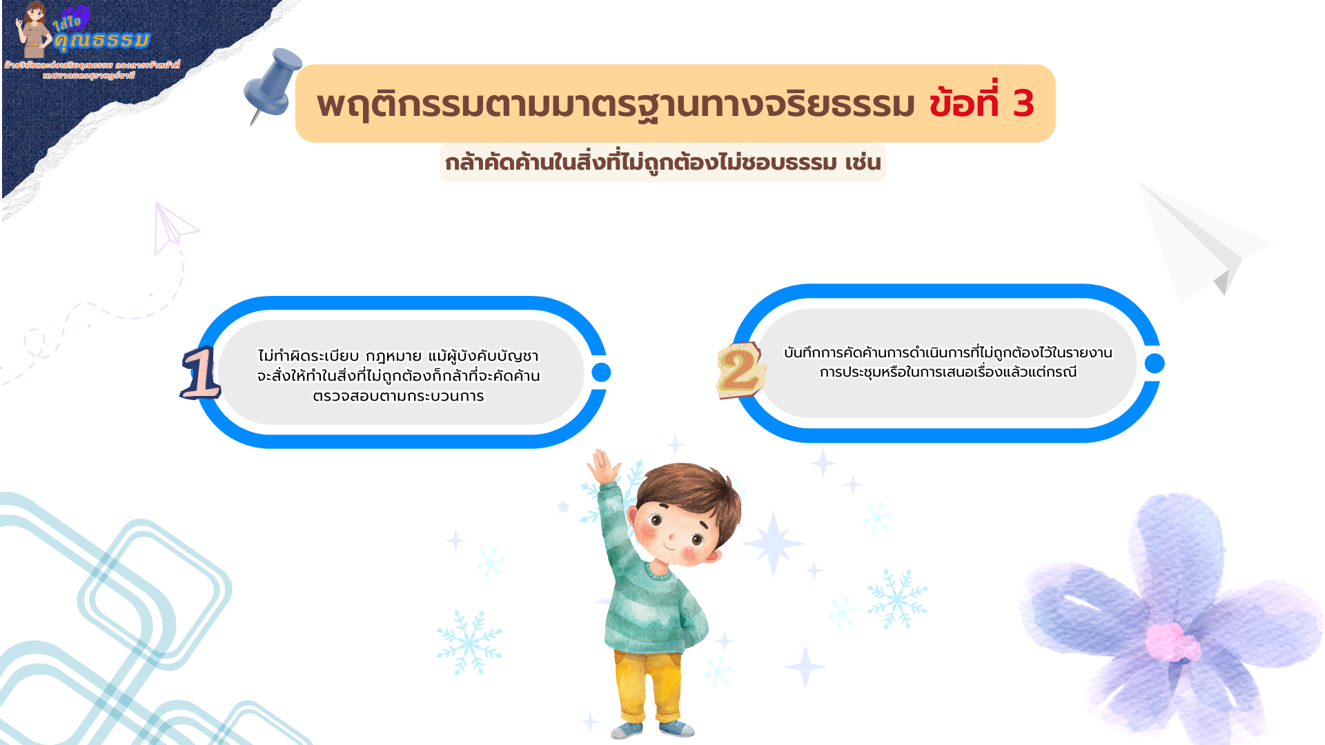 สื่อใส่ใจคุณธรรม เรื่อง มาตรฐานทางจริยธรรม 7 ข้อและพฤติกรรมต ... Image 2