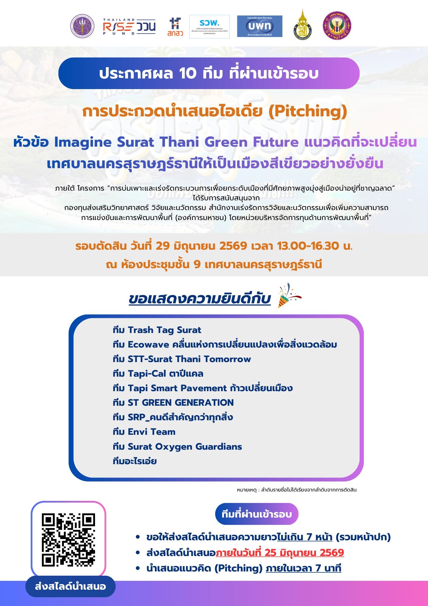 ประกาศผล 10 ทีม ที่ผ่านเข้ารอบ การประกวดนำเสนอไอเดีย (Pitchi ... รูปภาพ 1