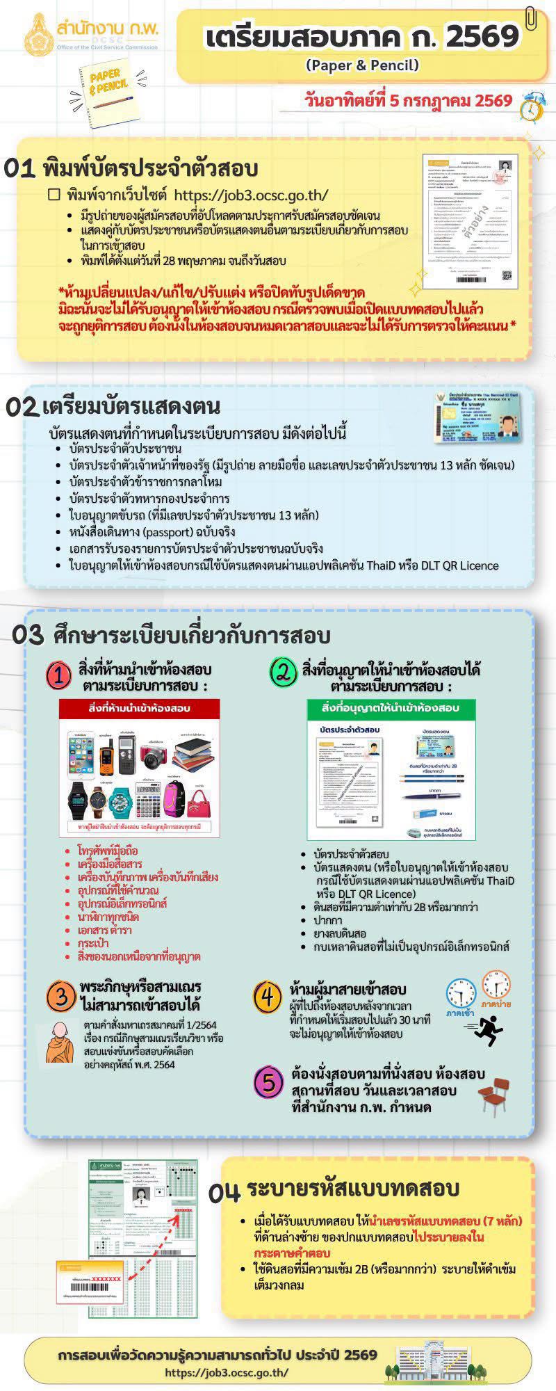 เตรียมตัวให้พร้อมก่อนสอบภาค ก. (Paper &amp; Pencil) ประจำปี 2569 ... Image 1