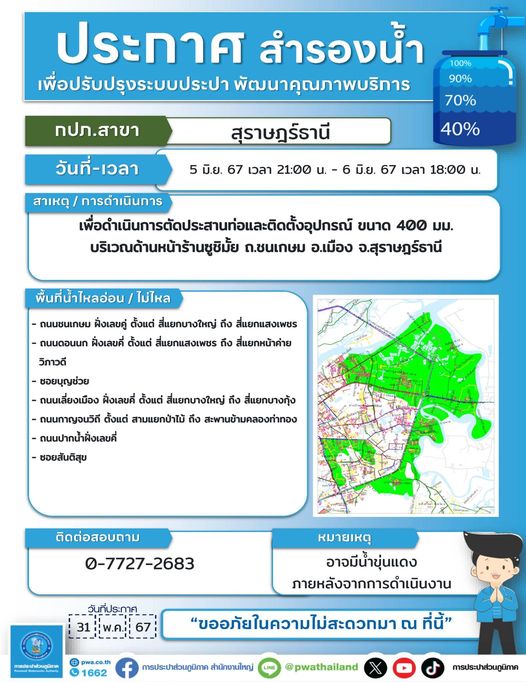 ข่าวประชาสัมพันธ์จากการประปา Image 1