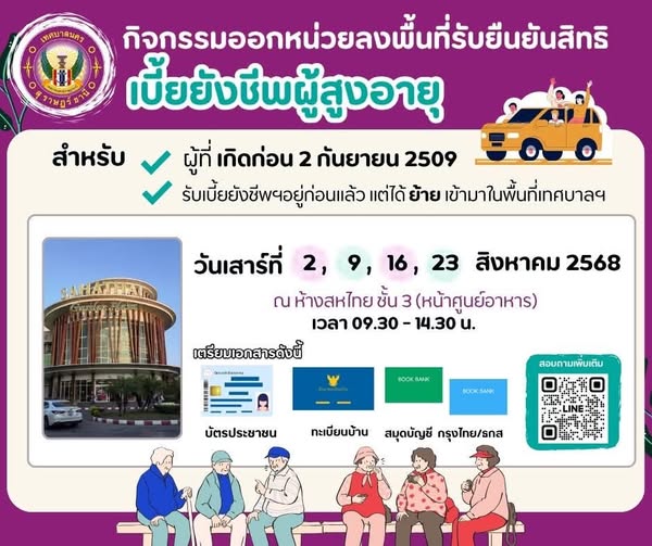 พรุ่งนี้วันแรก ผู้สูงอายุนำเอกสารมาลงทะเบียนรับสิทธิกันนะคะ Image 1