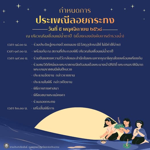 กำหนดการ งานประเพณีลอยกระทง ประจำปี 2568 เทศบาลนครสุราษฎร์ธา ... รูปภาพ 1