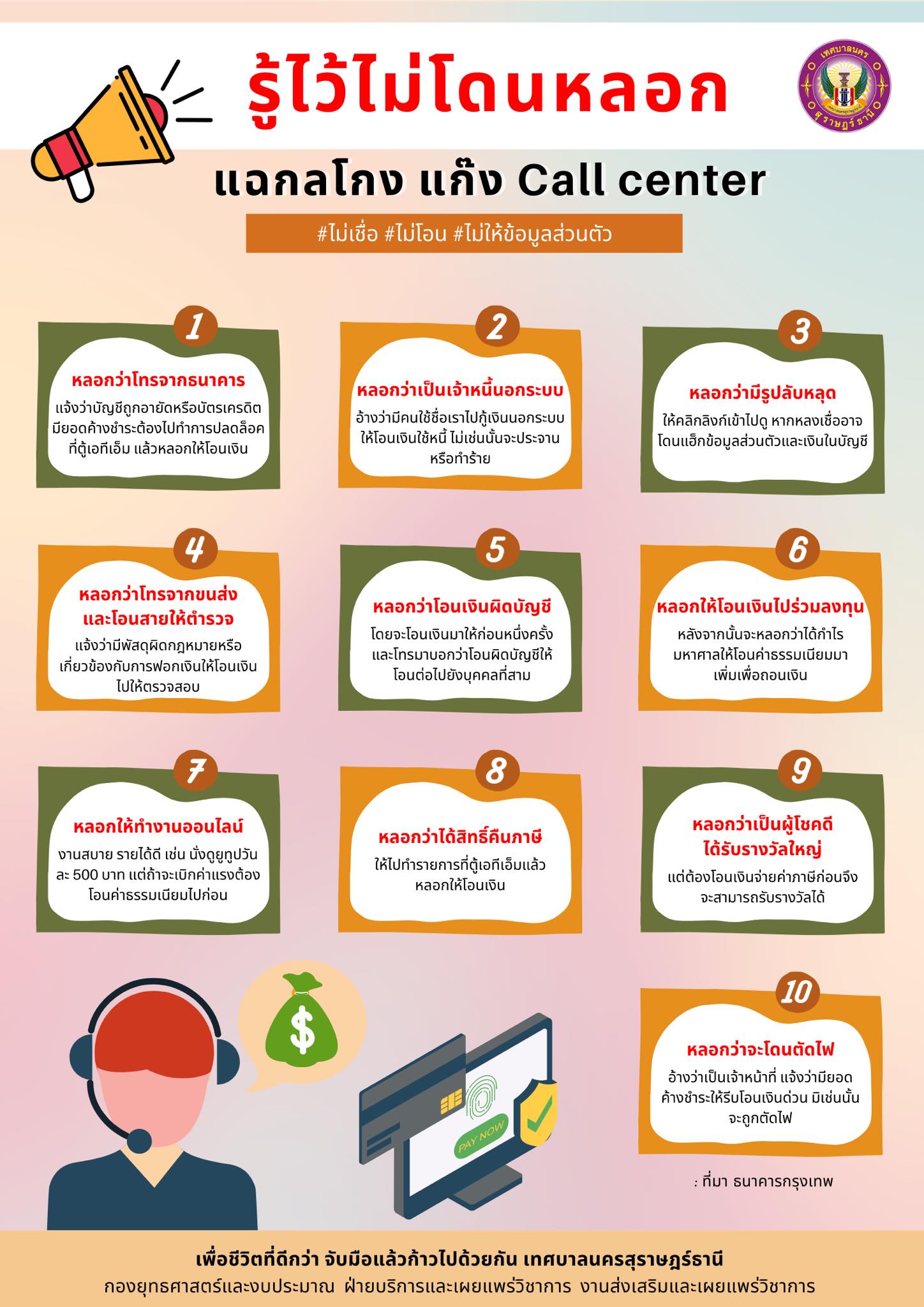 รู้เท่าทันแก๊งCallCenter "ปิดประตูโดนหลอก จากมิจฉาชีพ" Image 1