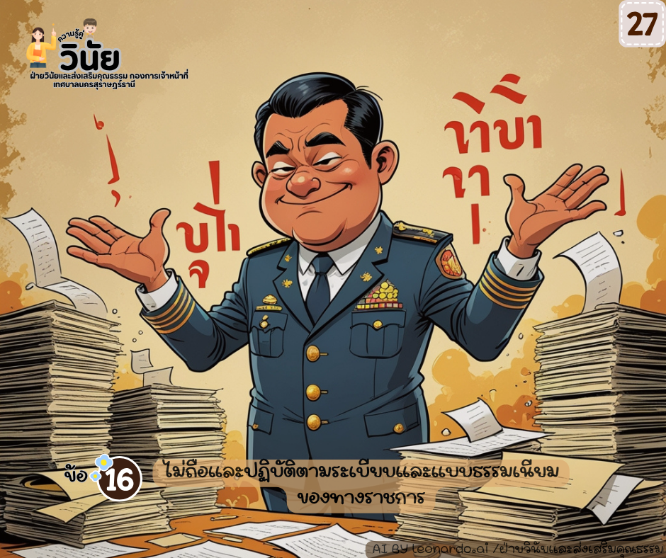 วินัยพนักงานส่วนท้องถิ่น 19 ข้อ พร้อมกรณีตัวอย่าง รูปภาพ 28