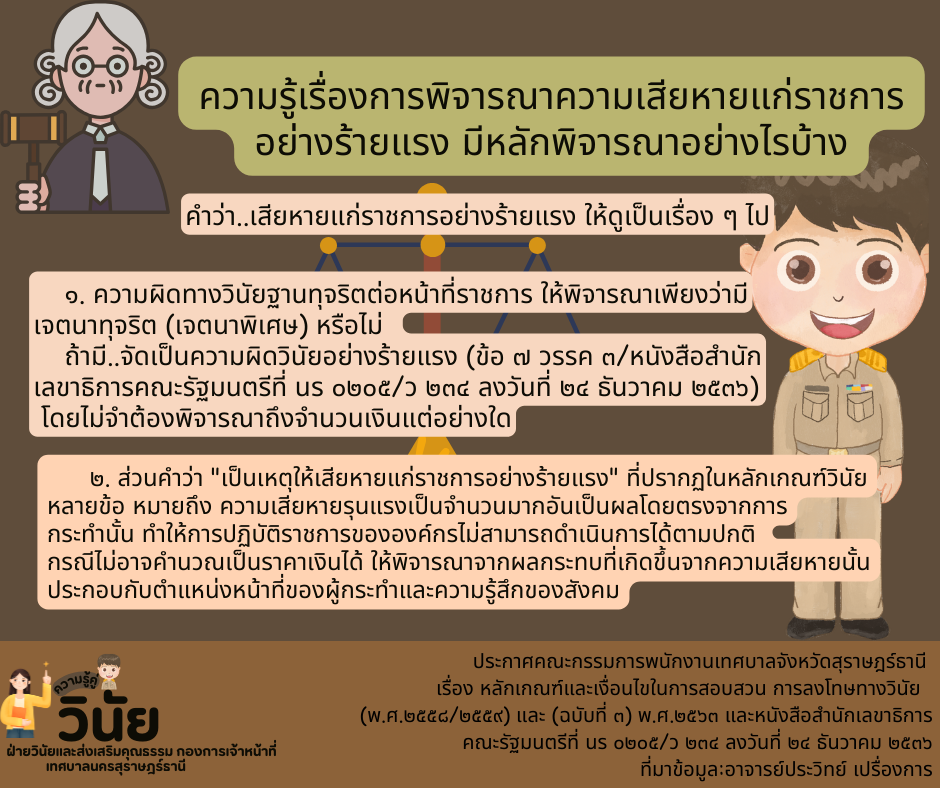 ความรู้เรื่องการพิจารณาความเสียหายแก่ราชการอย่างร้ายแรง รูปภาพ 1