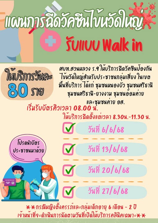 ศูนย์บริการสาธารณสุข สวนหลวง ร.9 เปิดให้บริการวัคซีนไข้หวัดใ ... รูปภาพ 1