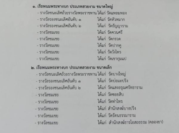 ผลการประกวดเรือพนมพระทางบกและขบวนแห่เรือพนมพระทางบก งานประเพ ... Image 1