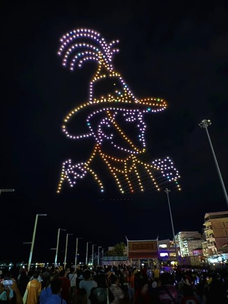 การแสดงโดรนแปรอักษรส่งเสริมการท่องเที่ยวสุราษฎร์ธานี คืนที่  ... รูปภาพ 1