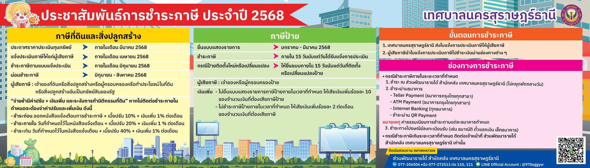 เรื่อง การชำระภาษีที่ดินและสิ่งปลูกสร้าง และภาษีป้าย ประจำปี ... Image 1