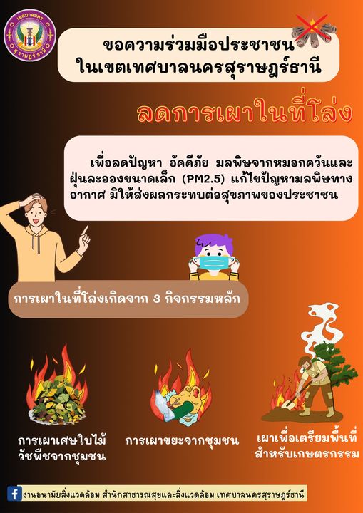 เทศบาลนครสุราษฎร์ธานี ขอความร่วมมือประชาชนในเขตเทศบาลฯ งดการ ... Image 1