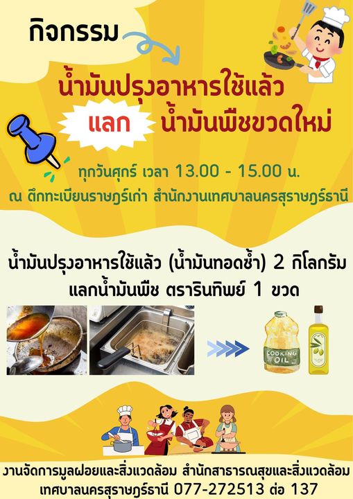 พรุ่งนี้ (1 พ.ย. 67) วันแรกกับกิจกรรม "น้ำมันปรุงอาหารใช้แล้ ... รูปภาพ 1