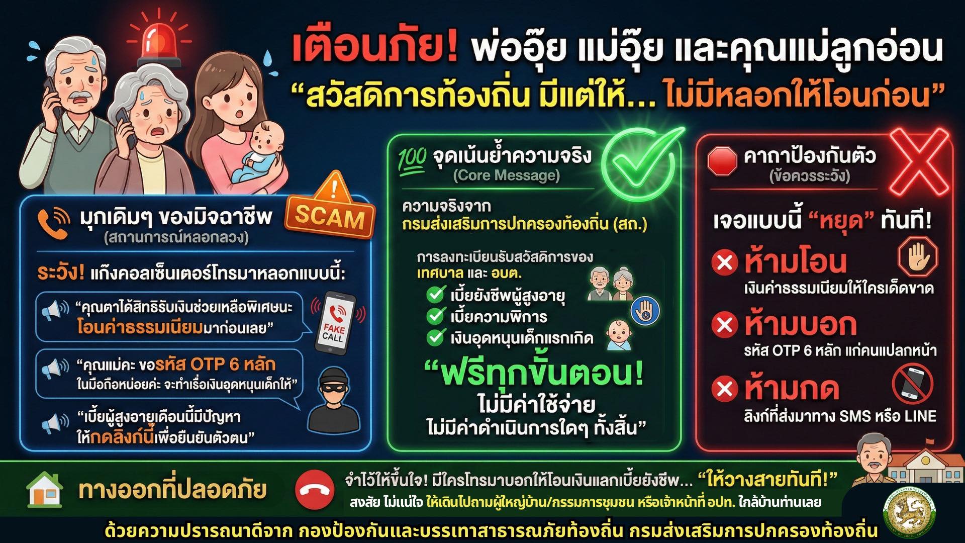 เตือนภัย! พ่ออุ๊ย แม่อุ๊ย และคุณแม่ลูกอ่อน "สวัสดิการท้องถิ่ ... Image 1