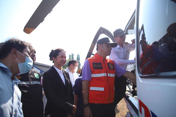 ร่วมพิธีเปิดการฝึกซ้อมการเคลื่อนย้ายผู้ป่วยทางอากาศและร่วมขึ ... Image 1