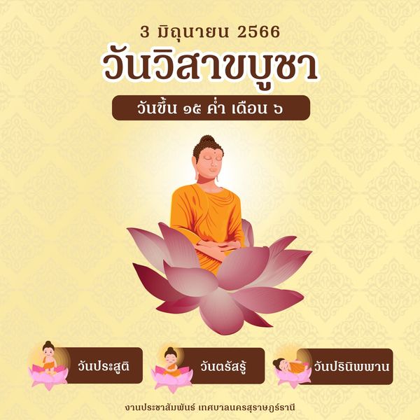 วันวิสาขบูชา เป็นวันที่สมเด็จพระอรหันตสัมมาสัมพุทธเจ้า ประสู ... รูปภาพ 1