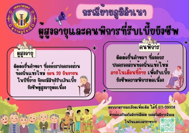 แจ้งผู้รับเบี้ยผู้สูงอายุ และผู้พิการ ในกรณีเมื่อมีการย้ายภู ... รูปภาพ 1