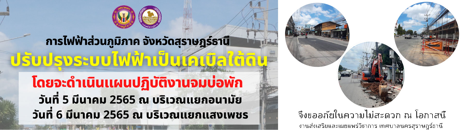 การไฟฟ้าส่วนภูมิภาค จังหวัดสุราษฎร์ธานี ปรับปรุงระบบไฟฟ้าเป็ ... รูปภาพ 1