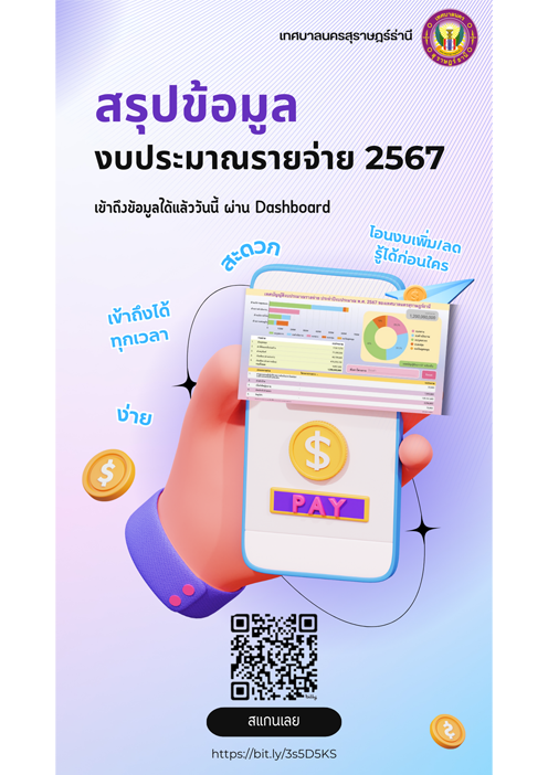สถิติสรุปชุดข้อมูล เทศบัญญัติงบประมาณรายจ่าย ประจำปีงบประมาณ ... รูปภาพ 1