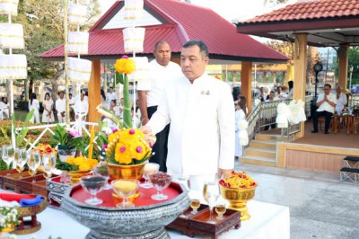พิธีบวงสรวงศาลหลักเมือง “งานแห่ผ้าห่มพระธาตุศรีสุราษฎร์ แลธร ... รูปภาพ 1