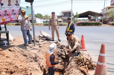 ติดตามงานการแก้ไขย้ายแนวท่อประปาของการประปาส่วนภูมิภาค Image 1