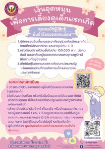 เงินอุดหนุนเพื่อการเลี้ยงดูเด็กแรกเกิด รูปภาพ 1