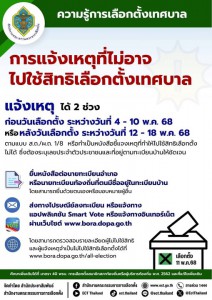 การแจ้งเหตุที่ไม่อาจไปใช้สิทธิเลือกตั้งเทศบาล รูปภาพ 1