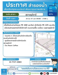 ประกาศหยุดจ่ายน้ำประปาชั่วคราว รูปภาพ 1