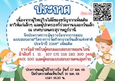 เชิญชวนร่วมตอบแบบสอบถาม ลุ้นรับรางวัล รูปภาพ 1