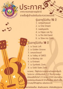 งานประกวดวงดนตรีที่ทุกคนรอคอย วันที่ 21-22 มีนาคม นี้ และพบก ... Image 1
